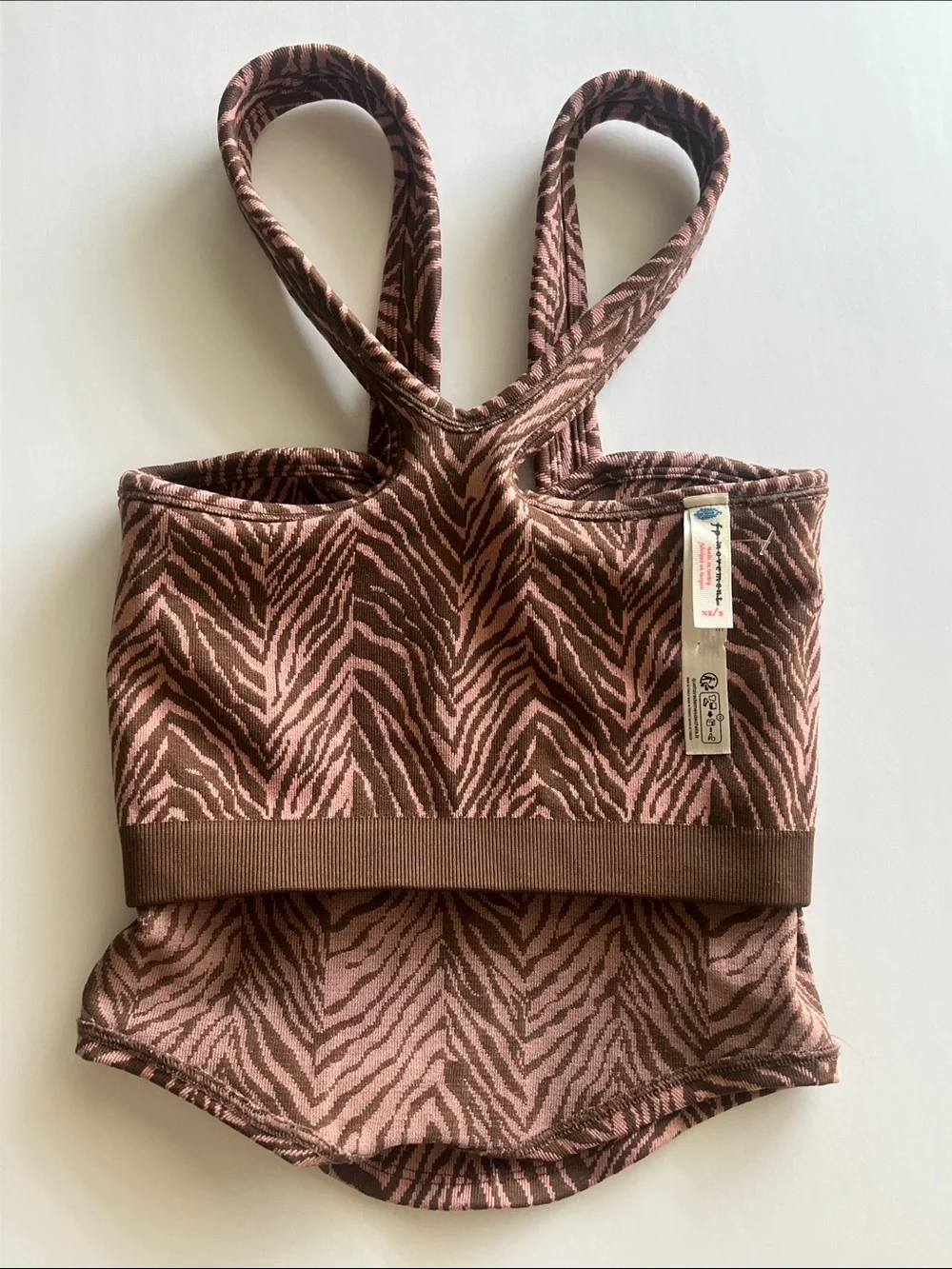 Free People Flutter Kick Tank in Zebra print Sz XS/S NWOT $48